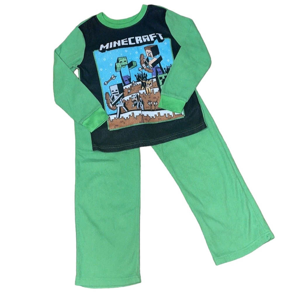 •MINECRAFT•MATCHING LITTLE KIDS MINECRAFT BY MOJANG PJ SET SIZE 6/7 EUC